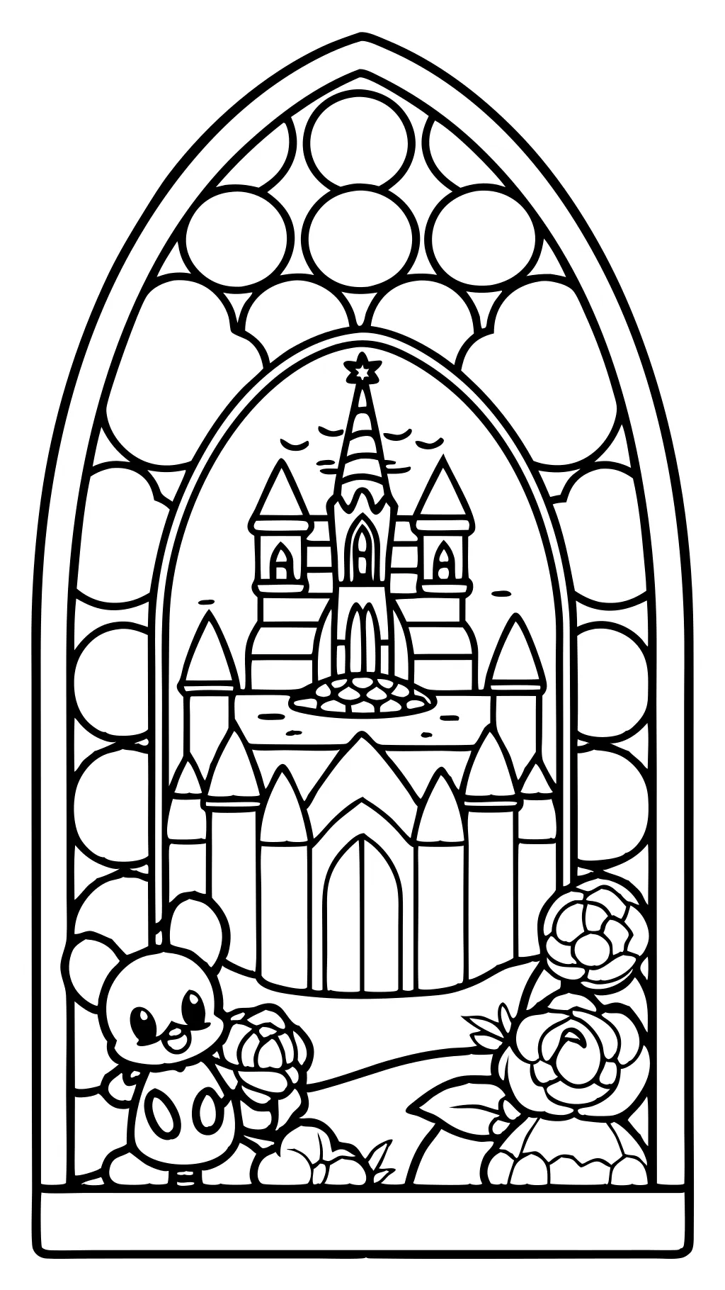 disney stained glass coloring pages